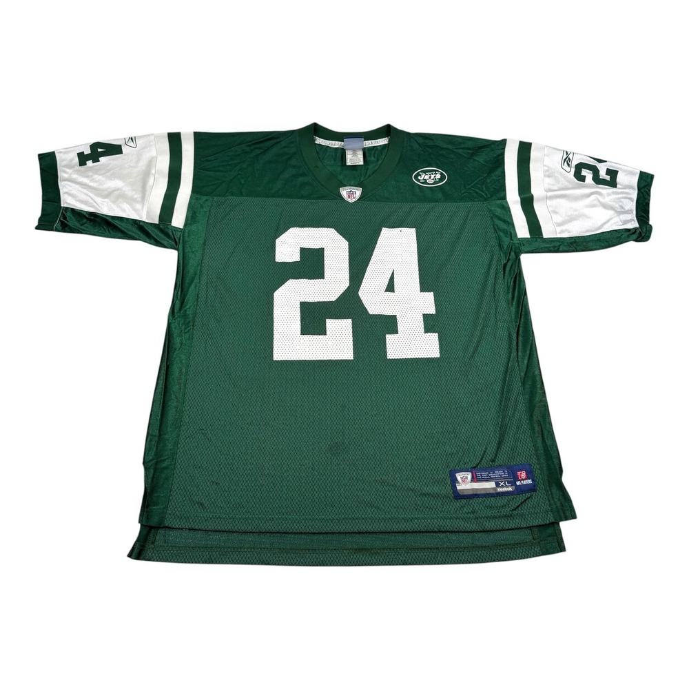 New York Jets Football Jersey Mens XL Green NFL Reebok Revis 24 On Field